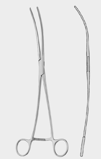 Атравматичний затискач ДЕБЕЙКІ (DEBAKEY), 24,0 см (cm), С-подібна форма